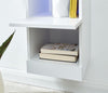 4-Tier Wall Mounted Shelf Unit Bookcase W/ LED Light Storage Display Rack White