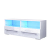 Modern TV Unit Stand Cabinet Sideboard Drawer White High Gloss Front LED Lights