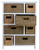 Large White Basket Storage Unit,Wicker Drawers,Hallway, Kitchen,Bathroom storage