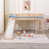 Kids Bunk Beds Mid Sleeper Pine Wooden 3FT Single Cabin Bed Frame Slide & Ladder