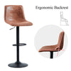 2 x Gas Lift Barstools Faux Leather Swivel Bar Chairs Office Chair Brown Modern