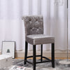 Crushed Velvet Upholstered Knocker Back Bar Stool Studded Kitchen Counter Seat