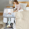 Baby Bedside Crib Portable Travel Cot Bed Mattress Mesh Co-sleeping with Wheels