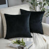 Pair of Crushed Velvet Cushion Covers 18 x 18 in Large Plain Plush Sofa Pillows