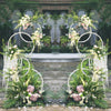 2PCS White Wedding Arch Round Moongate Stand Flower Frame Garden Outdoor Indoor