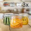 Glass Storage Jars Airtight Clip Top Lid Food Preserve Preserving Jar 500ml x 3