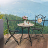 3 Pcs Mosaic Metal Bistro Table Chair Set Patio Garden Outdoor Dining Furniture