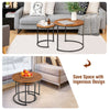 Set of 2 Round Nesting Coffee Table Compact Stacking Side Tables Space-saving