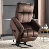 Single Sofa Fabric Power Lift Electric Recliner Chair Armchair Rise Chair Brown