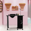 Manicure Nail Table Nail Technician Desk with Electric Downdraft Vent and Lamp