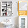 Wall-mounted Bathroom Cabinet 3 Tiers Medicine Storage Organizer with Door