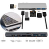 7in1 USB-C Hub Dual Adapter Multiport Reader 4K HDMI Type-C For MacBook Pro Lot