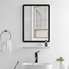 Industrial Style Rectangle Wall Mirror Black Framed Vanity Dressing Mirror Decor