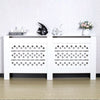 Modern Radiator Cover Wall Cabinet MDF Wood Grill Shelf White Rhombic Bars XL