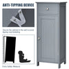 Bathroom Storage Cabinet Floor Standing Wooden Cupboard w/ Single Door & Drawer