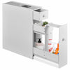 Free Standing Slim Floor Cabinet Narrow Wooden Storage with Drawers Bathroom