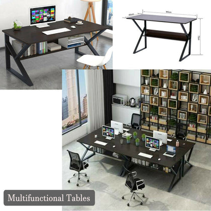 Home Office Computer Desk Study PC Writing Table Workstation 2 Shelf Furniture K