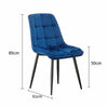 2pcs Velvet Soft Padded Seat Back Dining Chairs Set Lint Fabric Metal Legs Chair