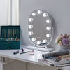 Hollywood Vanity Makeup Mirror LED Light Dimmable Oval Mirror Table Touch Smart