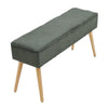 Hallway Bed End Bench Fabric Padded Seat Long Stool Dining Bench Wooden Legs