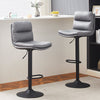 Set of 2 Faux Leather Bar Stools Breakfast Stools Brown Grey Gas Lift Swivel
