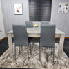 Grey Dining Table And 4 Chairs Dining Room Wood kitchen table and Leather chairs