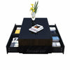 Modern High Gloss Rectangle Coffee Tea Table Solid with 4 Storage Drawers Shelf