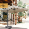 Garden Parasol Banana Cantilever Umbrella Crank Sun Shade Patio Outdoor W/ Base