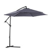 Garden Sun Parasol Umbrella Outdoor Adjustable Round Top Beach Sun Shade 3M Grey
