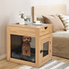 Industrial Dog Crate Decorative Dog Kennel End Table Indoor Dog House w/ Drawer