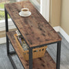 Console Table Sofa Table with Storage Shelves 3-Tier Industrial Entrance Table
