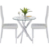Round Dining Room Table With Silver Chrome Legs Kitchen Dining Living Room 90 cm