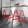 2 x Folding Trestle Steel Work Saw Horse Adjustable Height Sawhorses Stand 200KG