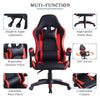 Gaming Chairs Faux Leather Ergonomic Lumbar Support Pillow Home Office Adjusting