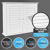 Bathroom Wall Cabinet with Double Shutter Door Hanging Storage Organiser White