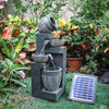 Solar Garden Fountain Water Pump Cascade Landscaping Outdoor Feature Landscape