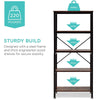 5 Tier Bookshelf Bookcase Industrial Wood Metal Storage Display Shelving Rack