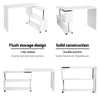 L-shaped Computer Desk Corner PC Laptop Table Home Office Workstation w/ Shelves