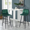 Set of 2 Dining Chairs Bar Stools Velvet Upholstered Metal Legs Barstool Chair