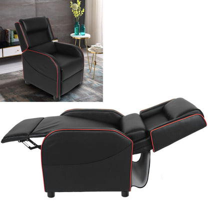 Gaming Recliner Chair Cinema Armchair PU Leather Manual Recline Single Sofa