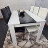 Dining Table Set and 6 4 black white Leather chairs kitchen table set of 4 or 6