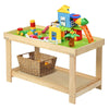 Wooden Kids Activity Table Building Block Table with Storage Removable Tabletop