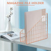 Electroplated Iron Rose Gold Book Holder Desktop Shelf File Magazine Storage