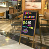 LED Double Side Sidewalk Pavement A Frame Wood Sandwich Board Dryerase Menu Sign