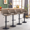 Set of 2 Faux Leather Bar Stools Swivel Gas Lift Foot Rest Pub Chair Brown Grey