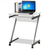 Small Computer Desk on Wheel PC Table w/ Sliding Keyboard for Home Office Study