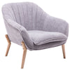 Modern Upholstered Fabric Armchair Oyster Scallop Back Chair Single Lounge Sofa