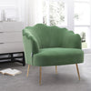 Upholstered Velvet Fabric Scalloped Oyster Shell Armchair Fireside Sofa Lounge