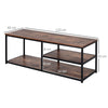 Industrial Style TV Stand Cabinet w/ Storage&2 Shelves Metal Frame Living Room