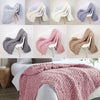 Chunky Chenille Knitted Blanket Sofa Bed Chair Throw Pillow Soft Hand-woven Pads